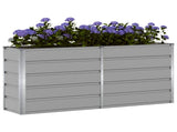 Planter Light Grey 160 x 40 x 75 cm Steel 42018135