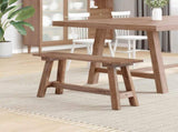 Bench Natural 92 x 23.5 x 45.5 cm Solid Mahogany wood 42012395