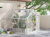 6 x 6ft Walk-In Greenhouse, Polycarbonate Greenhouse with Sliding Door, Window, Aluminium Frame, T3398P314642