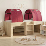 Bed with Tunnel 3 pcs Sonoma Oak and Red Engineered Wood 3423555