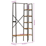 Clothes Rack with Shelves 90x40x190 cm Solid Wood Mango and Iron 358577