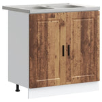 Sink Base Cabinet with Door Porto 2 pcs Brown 80 x 46 x 84.5 cm 3315029