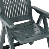 Garden Chair Set of 2 Green Plastic Standard Foldable 48767