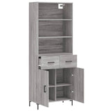Highboard Grey Sonoma 69.5x34x180 cm Engineered Wood 3200519