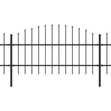 Garden Fence with Spear Top Steel 1781.5x100 cm Black 277721