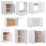 8 Piece Kitchen Cabinet Set Lyon White Engineered Wood 3067647