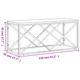 Coffee Table Stainless Steel and Solid Wood Reclaimed 349965