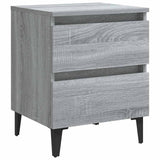 Bed Cabinets with Metal Legs 2 pcs Grey Sonoma 40x35x50 cm 813131