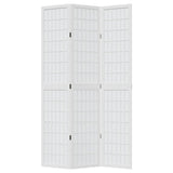 Room Divider 3 Panels White Solid Wood Paulownia 358783