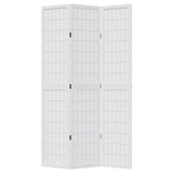 Room Divider 3 Panels White Solid Wood Paulownia 358783