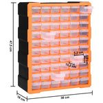 ZNTS Multi-drawer Organiser with 60 Drawers 38x16x47.5 cm 147587