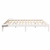 Bed Frame White 200 x 200 cm Solid Pine Wood 873176