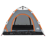 Camping Tent 3-Person Grey and Orange Quick Release 4004167