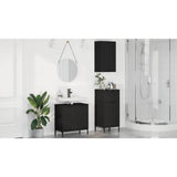 Bathroom Furniture Set 3 pcs Black Engineered Wood and Metal 3393104