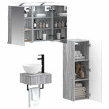 Bathroom Cabinet Set 4 pcs Grey Sonoma Engineered Wood 3407364
