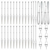 Ground Spike Fence Post 26 pcs Silver Powder-Coated Steel 3350199