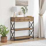 Console Table with Drawer Artisan oak 75 x 28 x 75 cm 863536