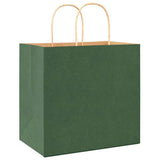 Paper Bags 250 pcs with Handles Green 26x17x25 cm 4101731