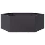 ZNTS Garden Planter Black Hexagon 138x120x45 cm Steel 851136