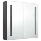 Bathroom Cabinet Grey MDF board with melamine finish, glass Medium 326520