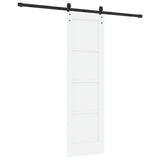 Sliding Door White and Black 61 x 198.5 cm Solid Pine Wood 3333185