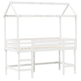 Loft Bed with Ladder and Roof without Mattress White 90x190 cm Single 3282155