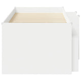 Loft Bed Frame with Cabinet 3 pcs White Engineered Wood 3423398
