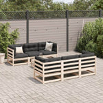 ZNTS 7 Piece Garden Sofa Set Solid Wood Pine 3299297