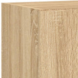 4 Piece TV Wall Units with LED Sonoma Oak Engineered Wood 3216820