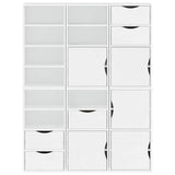 Side Cabinets 6 pcs "ODDA" White 40x24x79 cm Solid Wood Pine 3365355
