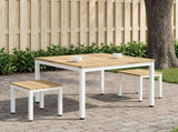 Coffee Table White 80 x 80.5 x 45 cm Solid Acacia Wood 901743
