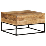 ZNTS Coffee Table 68x68x41 cm Rough Mango Wood 320817