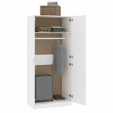 800630 Wardrobe White 90x52x200 cm Engineered Wood