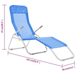 ZNTS Folding Sun Loungers 2 pcs Textilene Blue 44337