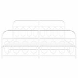 Metal Bed Frame without Mattress with Footboard White 183x213cm 377189