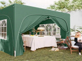3 x 3m Pop-Up Gazebo Shelter, with Accessories - Dark Green T3398P317803