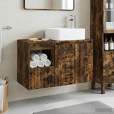 Bathroom Furniture Set 2 pcs Smoked Oak Engineered Wood 3404049