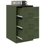 ZNTS Bedside Cabinets 2 pcs Olive Green 34.5x39x62 cm Steel 841784