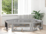 Foldable Dog Gate with Stands 6 pcs Grey Sonoma 602 cm 892124