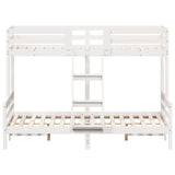 Bunk Bed without Mattress 80x200/140x200 cm White Solid Wood 3207166