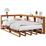 Bookcase Bed without Mattress Wax Brown 120x200cm Solid Wood Pine 3324504
