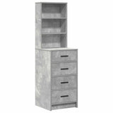 Dressing Table with Drawer 3 pcs Concrete Grey Engineered Wood 3334212