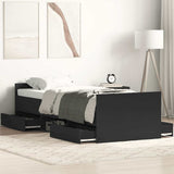 Bed Frame without Mattress Black 75x190 cm Small Single 3203818