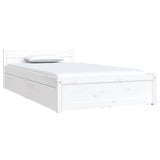 Bed Frame without Mattress with Drawers White Single 3103479