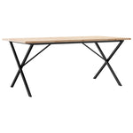 ZNTS Dining Table X-Frame 180x90x75.5 cm Solid Wood Pine and Steel 3282766