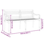 Batavia Bench 150 cm Solid Wood Teak 319147