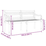 Batavia Bench 150 cm Solid Wood Teak 319147