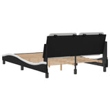 Bed Frame without Mattress "Zadar" Black and White 120x200 cm Faux Leather 3208175