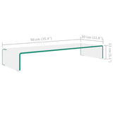 ZNTS TV Stand/Monitor Riser Glass Clear 90x30x13 cm 244130