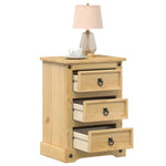 ZNTS Bedside Cabinet Corona 45x35x64 cm Solid Wood Pine 4005656